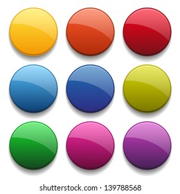 Colorful glossy round buttons