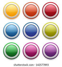 Colorful glossy round buttons