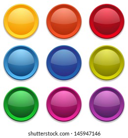 Colorful glossy round buttons