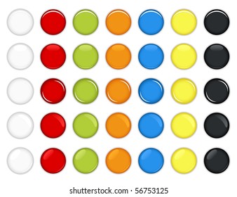 Colorful Glossy Round Buttons Vector