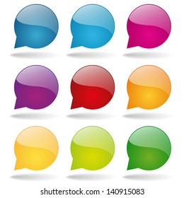 Colorful glossy round speech bubbles