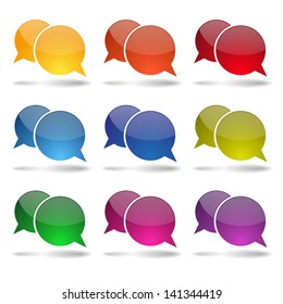 Colorful glossy round speech bubbles