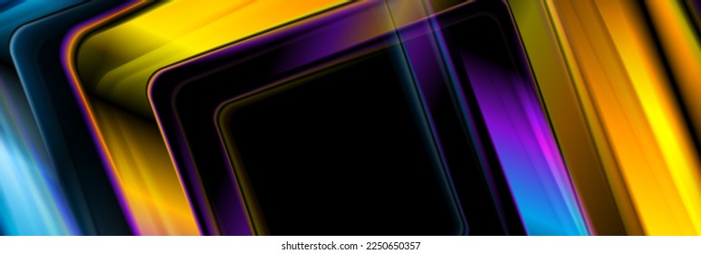 Colorful glossy smooth stripes abstract geometric background. Vector banner design