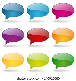 Colorful glossy speech bubbles