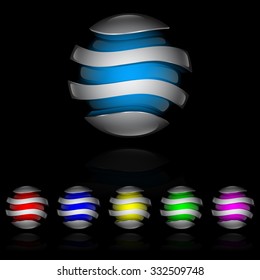 Colorful glossy spheres isolated. Vector illustration for your design..