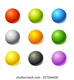 Colorful Glossy Spheres On White Background Stock Vector (Royalty Free ...