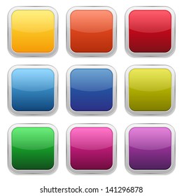 Colorful glossy square buttons