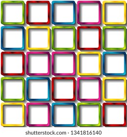 Colorful glossy squares abstract technical background. Vector pattern design