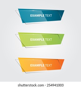 colorful glossy vector banner set