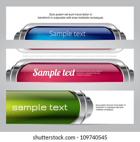 Colorful glossy vector banners