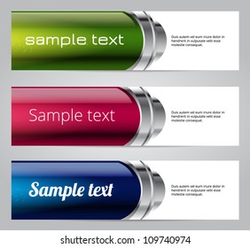 Colorful glossy vector banners