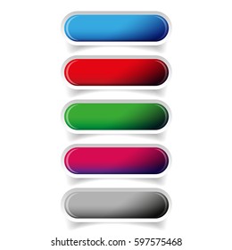 Colorful glossy web bar button vector