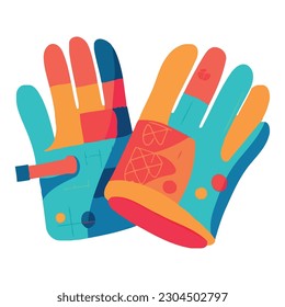 colorful gloves design over white