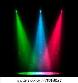 Colorful glow spotlights background