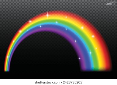 Colorful glowing bright light or rainbow shining star sparkling concept. 3D Illustration
