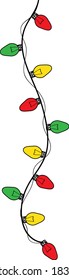 Colorful glowing christmas lights border