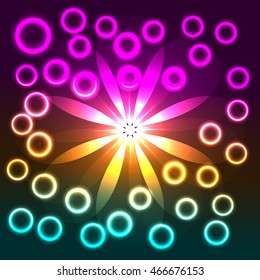 Colorful Glowing Daisy