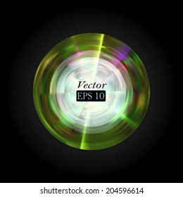 Colorful glowing disc. Vector format.