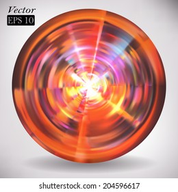 Colorful glowing disc. Vector format.