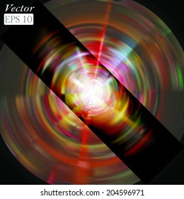 Colorful glowing disc. Vector format.