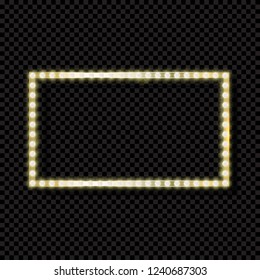 Colorful Glowing Garland for New Years and Christmas Trees. LED holiday lights billboards, billboards on transparent background. Vector Illustration. EPS10