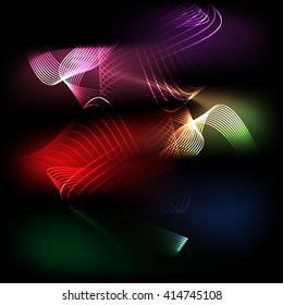 colorful glowing lines art  background 
