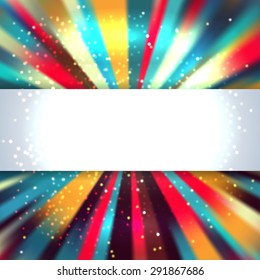 Colorful glowing lines background with place for text.  Vector Illustration