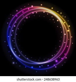 Colorful Glowing Rings And Dots - vector eps10 abstract background