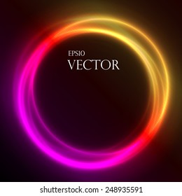 Colorful Glowing Rings  vector eps10 abstract background