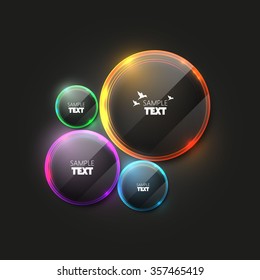 Colorful Glowing Rings - vector eps10 abstract background
