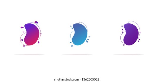 colorful and glowy fluid shapes. Vector geometric template elements for your own projects