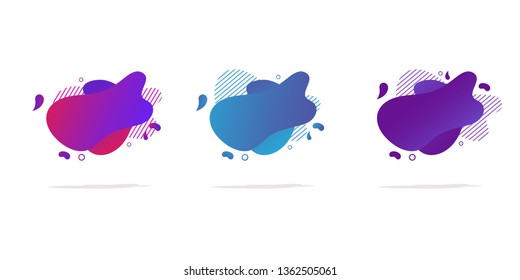 colorful and glowy fluid shapes. Vector geometric template elements for your own projects