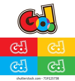 Colorful Go Logo with Outlined Types