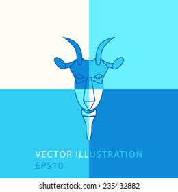 Colorful Goat Head Design element. Vector illustration. Modern goat's head.