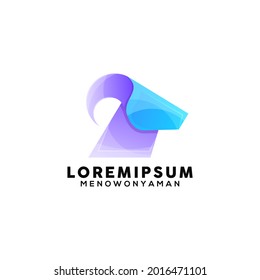 colorful goat head illustration logo template