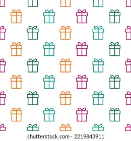 Colorful goft box seamless pattern.