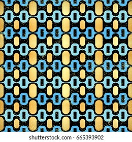 Colorful and gold Copacabana Seamless Pattern Vector