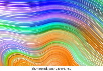 Colorful gold flow brushstroke. Hair isolated lines.. Realistic volume wave. Liquid paint ink shape isolated on brown background. Cover page for your design project. Vector illustration swirl blur.
