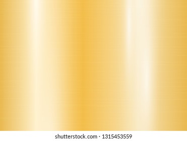 Colorful gold metallic gradient with a polished metal effect with bright highlights. Vector illustration with light effect.