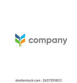 colorful golf stick logo design.tree golf simple symbol