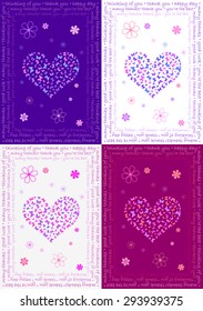 Colorful good luck card with butterfly heart