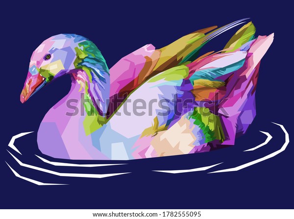 Colorful Goose On Pop Art Style Stock Vector (Royalty Free) 1782555095