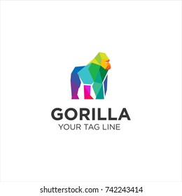 colorful gorilla logo vector eps 10 