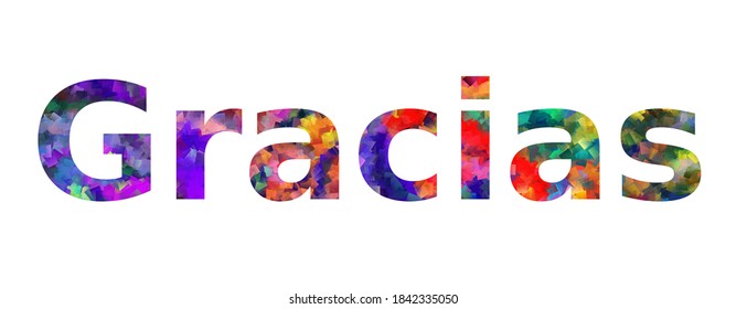 Colorful Gracias text word vector design