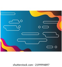 Colorful gradation abstract background with clouds illustration fit for backdrop and art poster. Vector EPS10