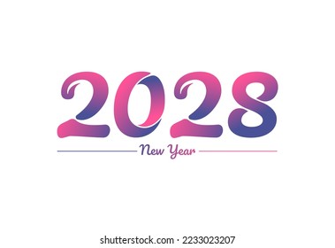 Colorful gradient 2028 new year logo design, New year 2028 Images