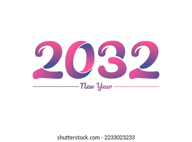 Colorful gradient 2032 new year logo design, New year 2032 Images svg