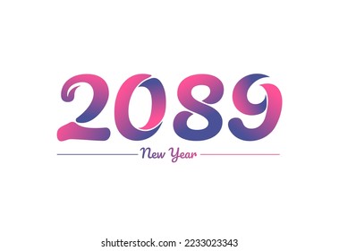 Colorful gradient 2089 new year logo design, New year 2089 Images