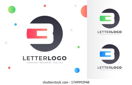 Colorful Gradient 3 three number Letter Logo Rounded Circle Logo Design Template for Property, restaurant, Health, shop, tech and all Kinds Company Business. Vector Template 