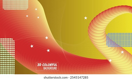 Fundo abstrato 3D gradiente colorido entrelaçado com padrões de linha geométrica fluida. Excelente design para arte digital, apresentações e planos de fundo modernos.